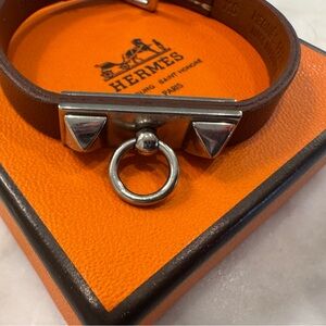 Hermes Brown and Silver Bracelet